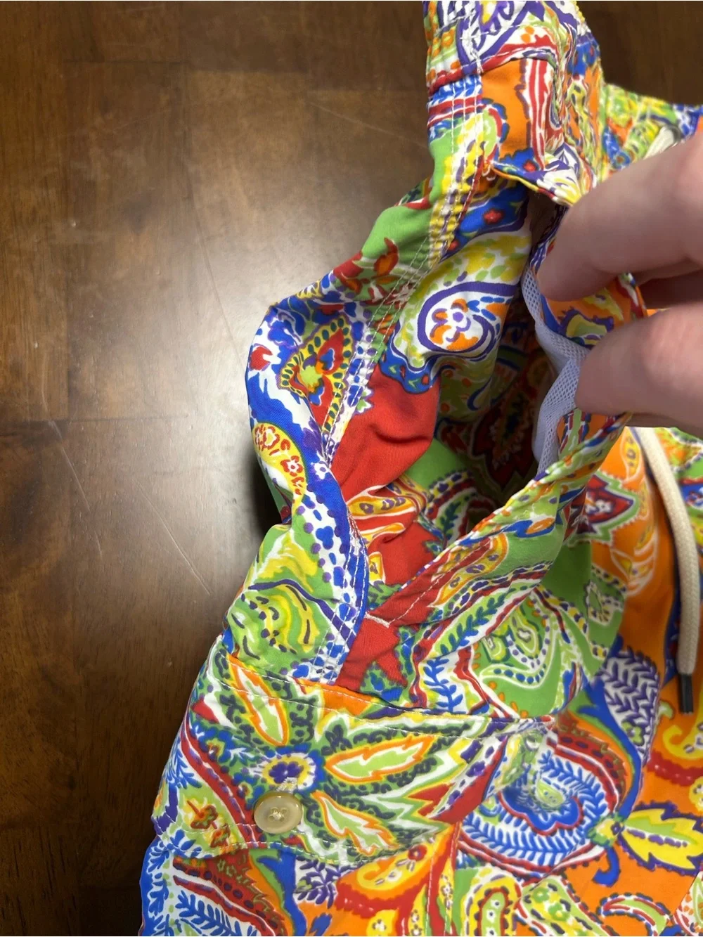Polo Ralph Lauren multicolored paisley swim trunks in size small